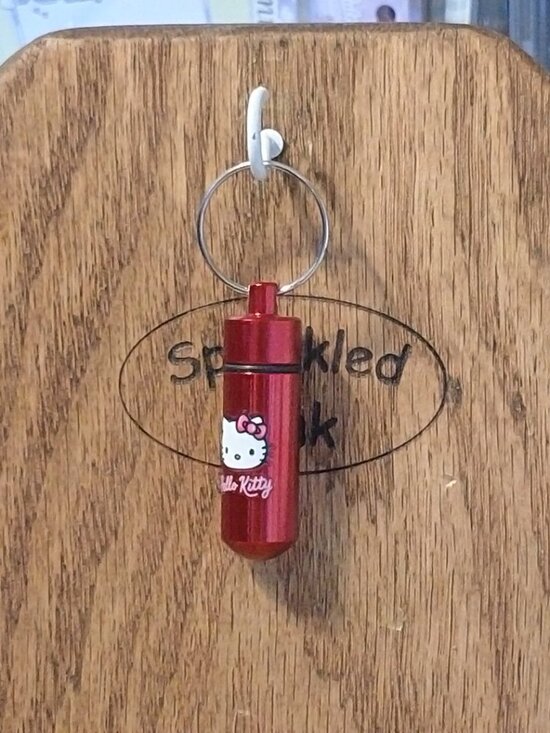 Hello Kitty Accessories - #HK-2308 Hello Kitty Mini Pill Container Keychain Red